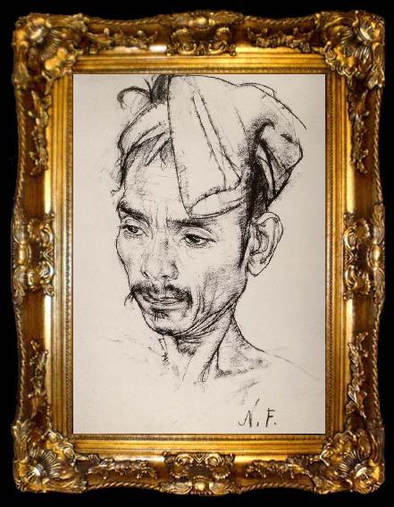framed  Nikolay Fechin Portrait of man, ta009-2